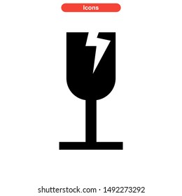 broken glass icon isolated sign symbol vector illustration - high quality black style vector icons
