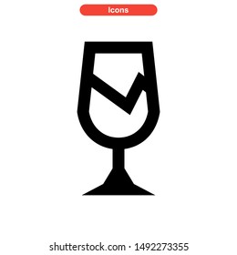 broken glass icon isolated sign symbol vector illustration - high quality black style vector icons
