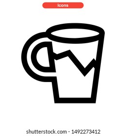 broken glass icon isolated sign symbol vector illustration - high quality black style vector icons
