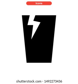 broken glass icon isolated sign symbol vector illustration - high quality black style vector icons
