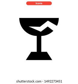 broken glass icon isolated sign symbol vector illustration - high quality black style vector icons
