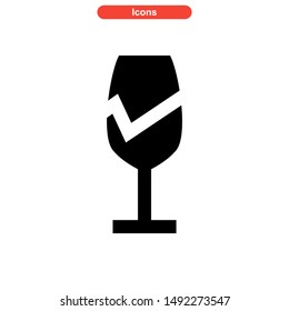 broken glass icon isolated sign symbol vector illustration - high quality black style vector icons
