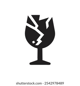 Broken Glass Icon on white background