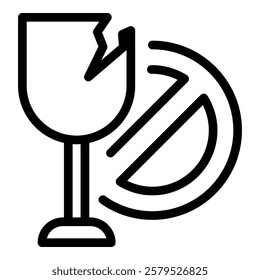 Broken glass icon. Outline Broken glass vector icon for web design isolated on white background