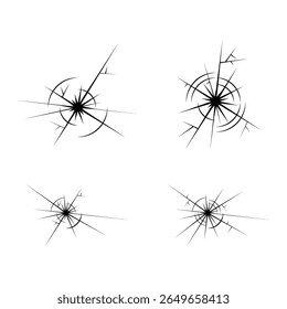 Ensemble D'Icônes En Verre Cassé Conception D'Image vectorielle.