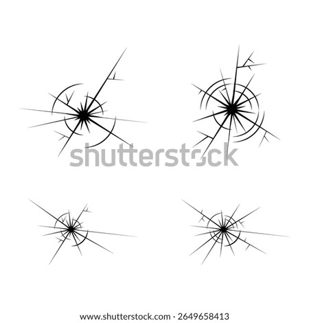 Broken Glass Icon Set Vector Design.