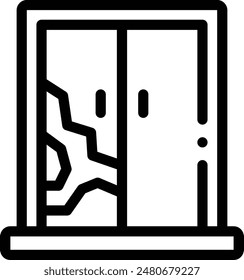 broken glass icon. Thin Linear Style Design Isolated On White Background