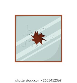 Design de vetor de ícone de vidro quebrado.