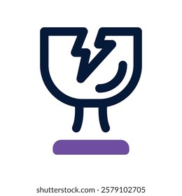 broken glass icon. vector dual tone icon for your website, mobile, presentation, and logo design.