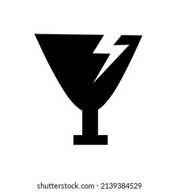 broken glass icon vector or glassware icon. fragile icon