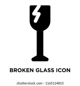 Broken Glass icon vector isolated on white background, Broken Glass transparent sign , dark pictogram