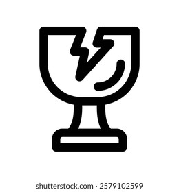 broken glass icon. vector line icon for your website, mobile, presentation, and logo design.