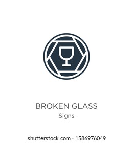Broken glass icon vector. Trendy flat broken glass icon from signs collection isolated on white background. Vector illustration can be used for web and mobile graphic design, logo, eps10
