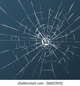 Broken glass illustration, fully editable vector