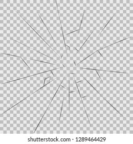 Broken glass isolated on a transparent background – stock vector