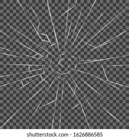 Broken glass isolated on a transparent background – for stock vector