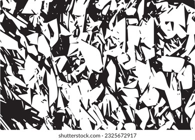 gebrochenes Glas oder Spiegel, schwarze Textur auf weißem Hintergrund