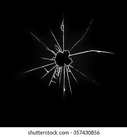 Broken Glass on Black Background. Vector Illustration. EPS10