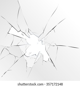 Broken glass on a white background, vector