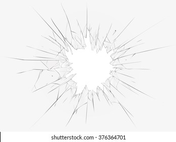 Broken glass on a white background. Vector illustration