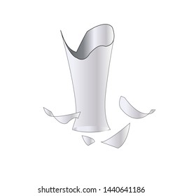 broken glass on a white background.vector