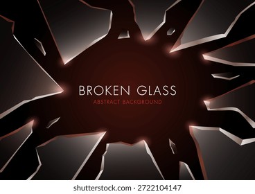 Fragmentos de vidrio roto sobre fondo negro con reflejos de luz brillante. Antecedentes Abstractas.