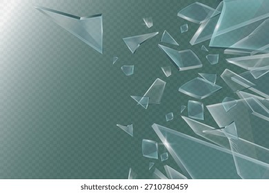 Broken glass and shattered particles.