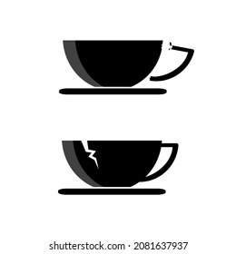 broken glass simple silhouette illustration