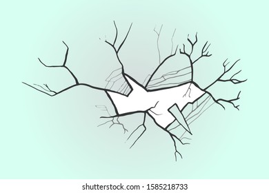 Broken glass. Smash design vector illustration. Crush test.