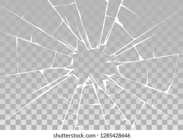 Broken glass template. Isolated on black background. Vector illustration, eps 10.