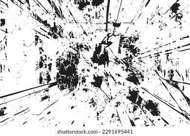 Broken glass texture effect on a white background. Stained surface and broken glass grunge effect vector. Rusty background and dust grunge effect vector with black and white colors. svg