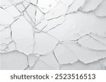 Broken glass texture, vector illustration. Shattered and cracked surface with jagged edges, scattered pieces, and realistic damage.