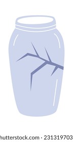 Broken Glass Vase Vector Illustration