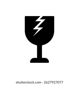 gebrochenes Glas, Vektorgrafik-Symbol einzeln auf weißem Hintergrund. zerbrechliches Symbol. zerbrechliches Zeichen. zerbrechliches Symbol.