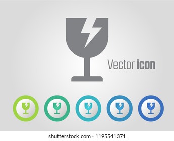 Broken Glass vector icons and different color variations