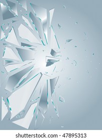 Broken Glass White 1 Vector Drawing