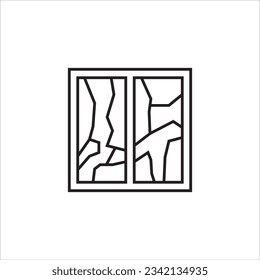 símbolo de ilustración del vector de icono de ventana roto