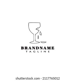 broken glasses cartoon logo icon template modern vector illustration