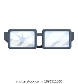 Broken glasses icon. Cartoon of broken glasses vector icon for web design isolated on white background