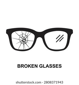 Broken glasses icon isolated on background vector illustration.