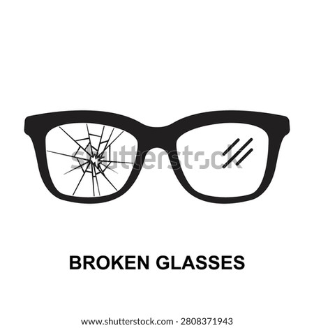 Broken glasses icon isolated on background vector illustration.