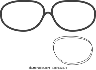 Broken glasses icon, vector illustration	

