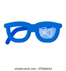 Broken Glasses Vector Illustration.