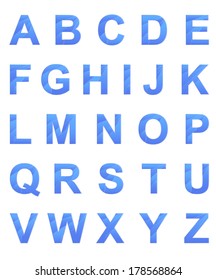 Broken glass/ice Alphabet. Crack letters. Vector illustration.