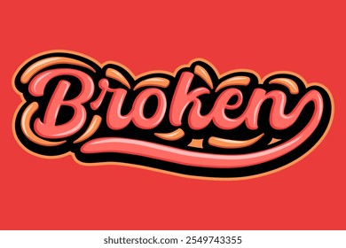 broken graffiti lettering typography art illustration