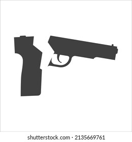 Broken Gun Icon On White Background. EPS 10