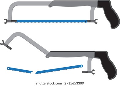broken hacksaw vector illustration drawing.