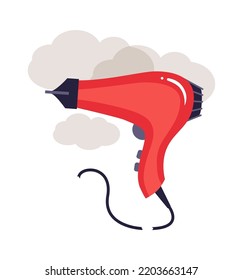 Broken hair dryer Home Appliance. Vector illustration