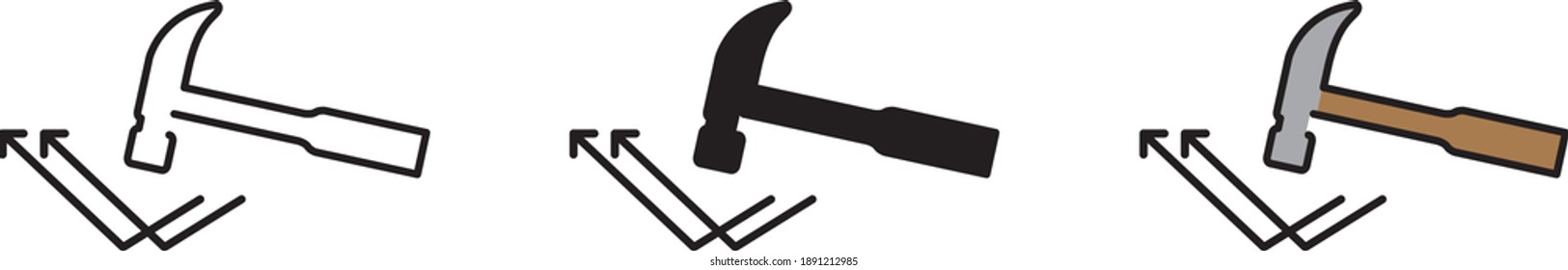 A broken Hammer symbolising Indestructible, vector icon 