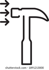 Ein gebrochener Hammer symbolisiert unzerstörbare Vektorsymbol 